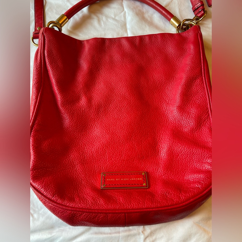 Marc by Marc Jacobs Red Leather Hobo Crossbody Bag